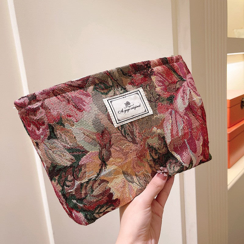Thickened Figured Cloth Buggy Large Capacity Cosmetic Bags