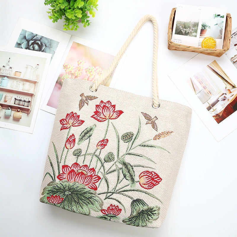 Women's Style Medium Canvas Large Double Sided Shoulder Bags