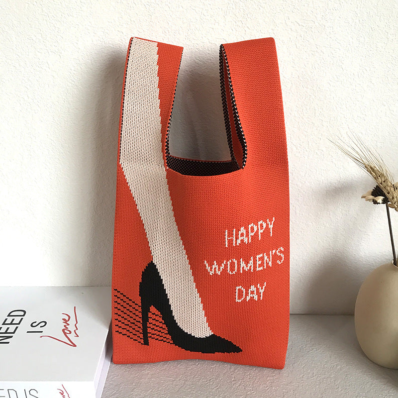 Women's Knitted Wool Vest Version Hand Carrying Handbags