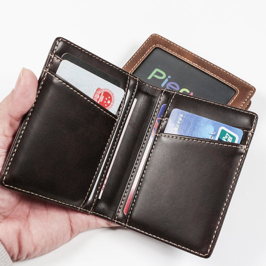 Crazy Horse Leather Large Capacity Protective Cover Card Holder