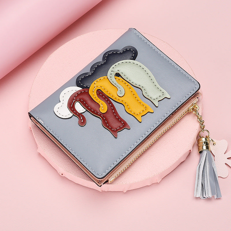 Women's Multiple Slots Korean Style Solid Color Ladies Wallets