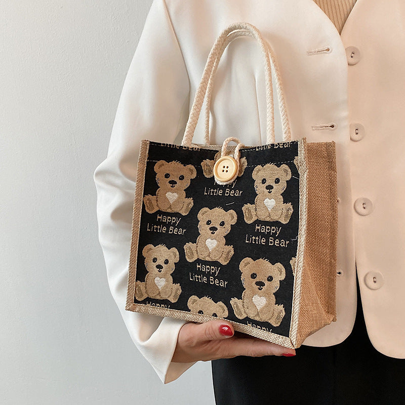 Women's Linen Outing Style Lunch Box Bags