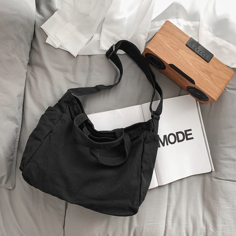 Women's Washed Canvas Large Capacity Totes Idle Style Shoulder Bags