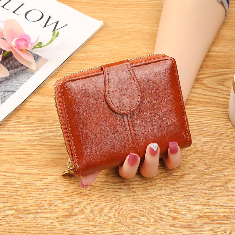 Women's Short High-grade Clutch Multiple Slots Large Ladies Wallet
