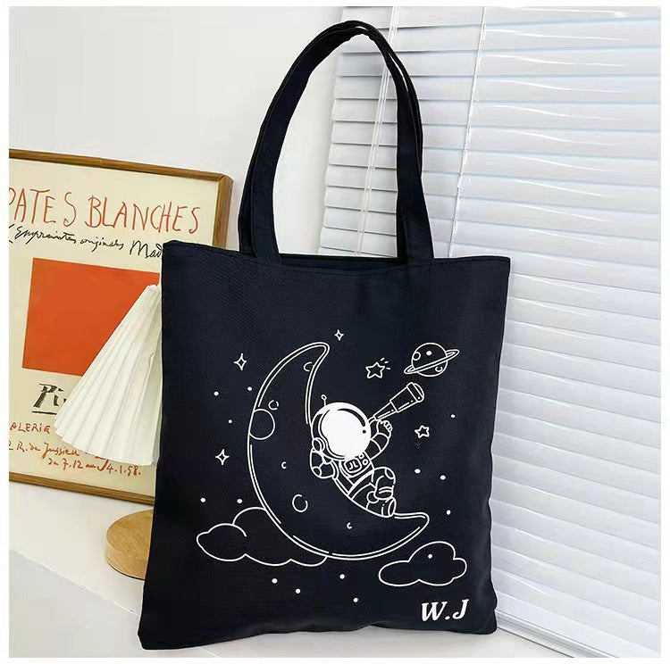 Women's Large Capacity Canvas Printed Korean Fashion Handbags