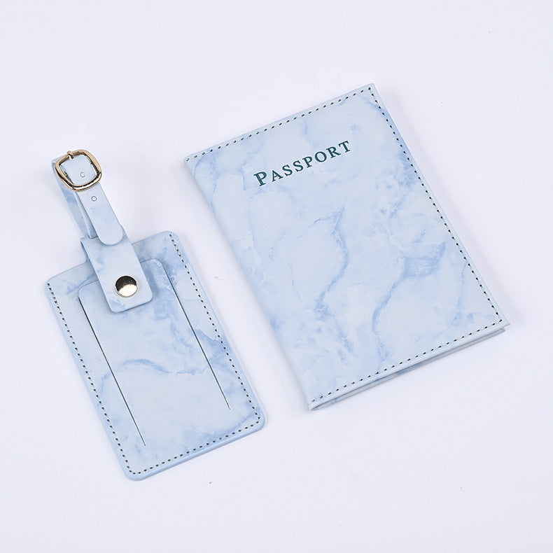 Colorful Marble Passport Cover Boarding Pass Card Holder