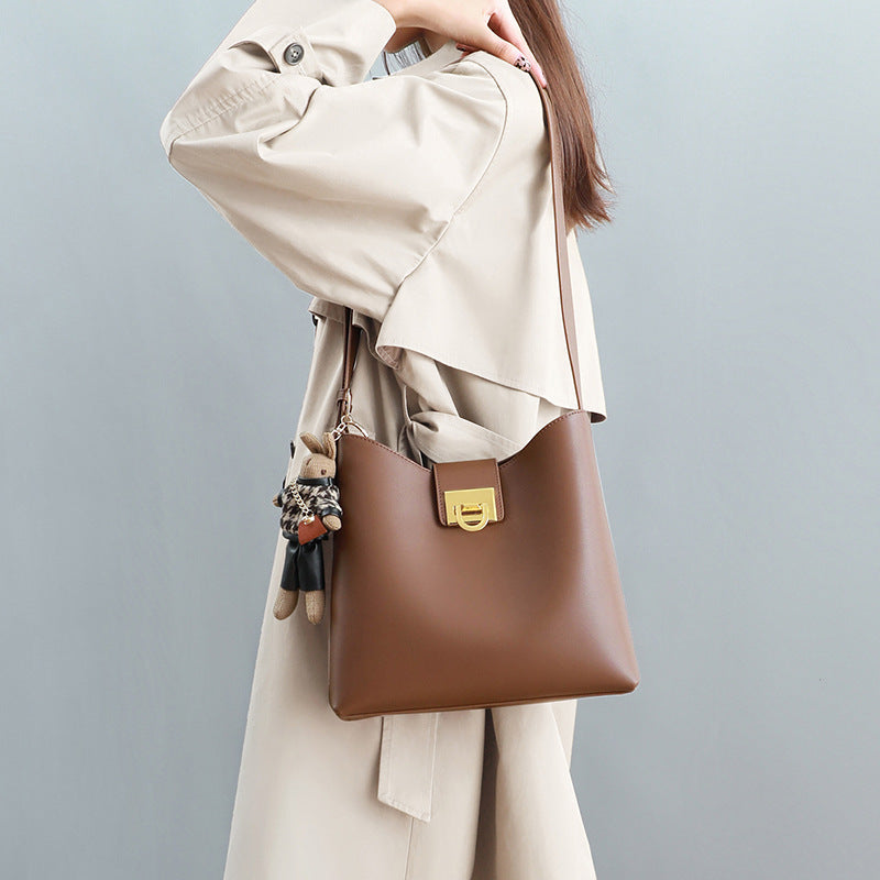 Women's Big Trendy Genuine Leather Fashion Large Luggage