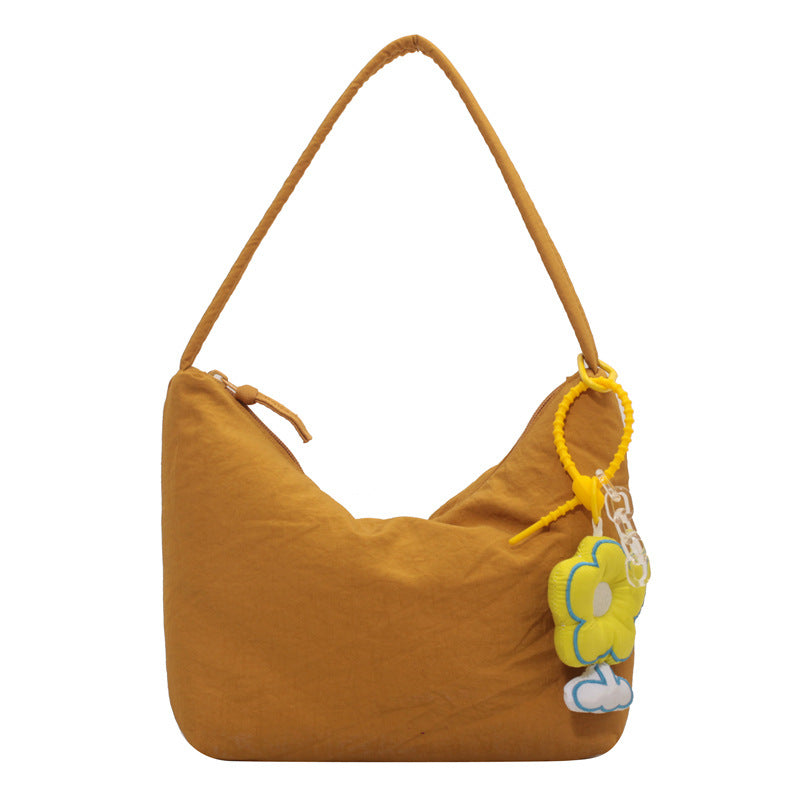 Women's Capacity Soft Glutinous Nylon Cloth Simple Underarm Handbags