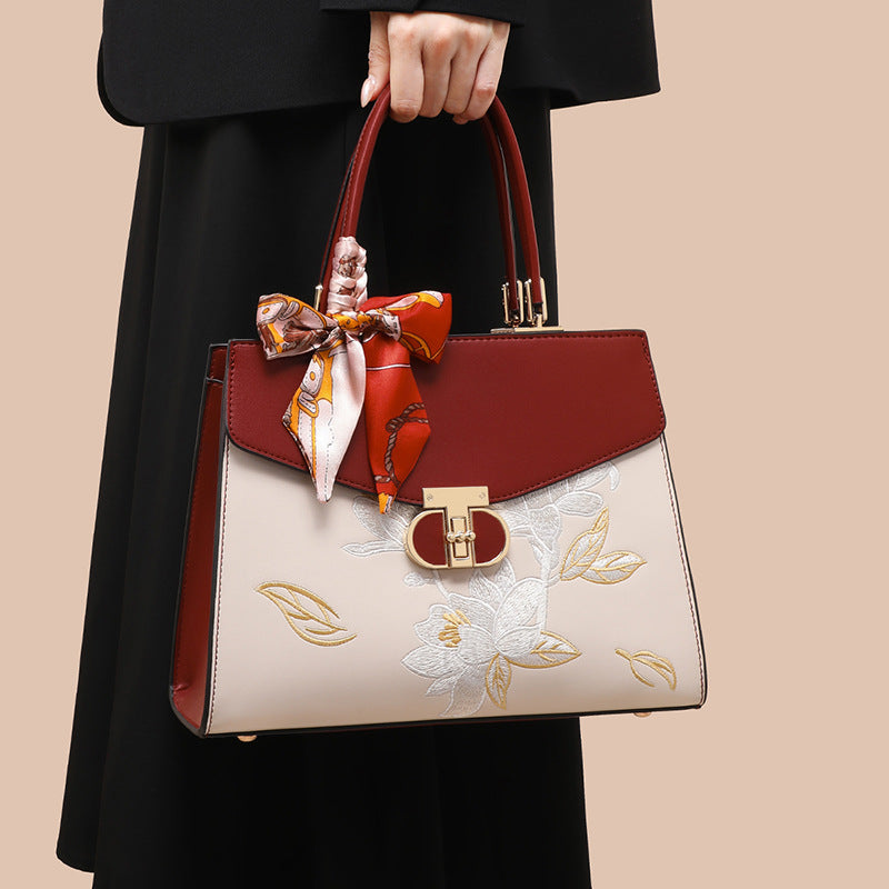 Women's Chinese Style Embroidery Red Mother Wedding Women's Messenger Bag