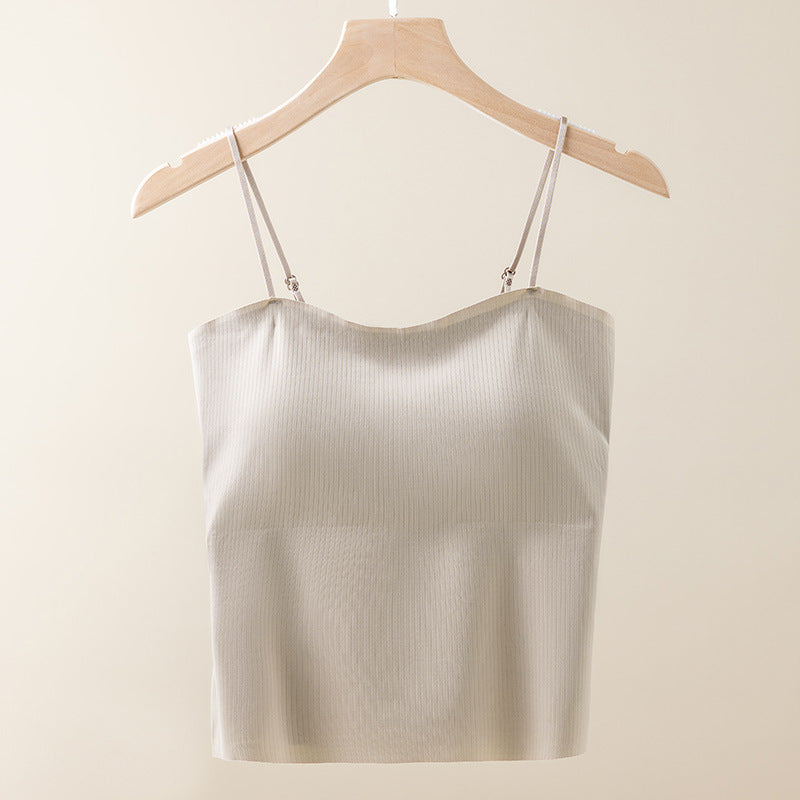 Women's Ice Back One-piece Cup Camisole Shirt Tanks Camis