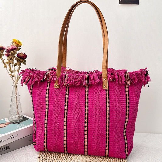 Women's Beach Big Fashion Simple Tassel Mummy Shoulder Bags