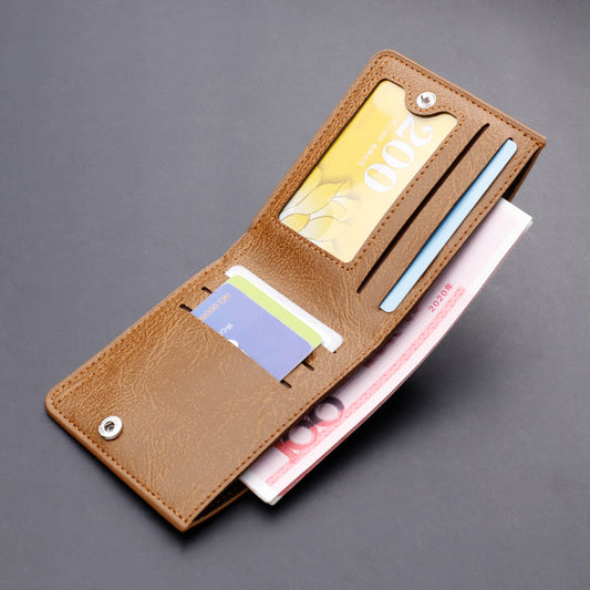 Men's Button Short Driving License Leather Beauty Men's Wallets