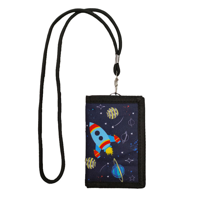 Lanyard Cartoon Animation Unicorn Gift Folding Men's Wallets