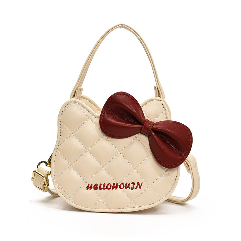 Children's Kitten Head Western Style Rhombus Sweet Women's Shoulder Bag