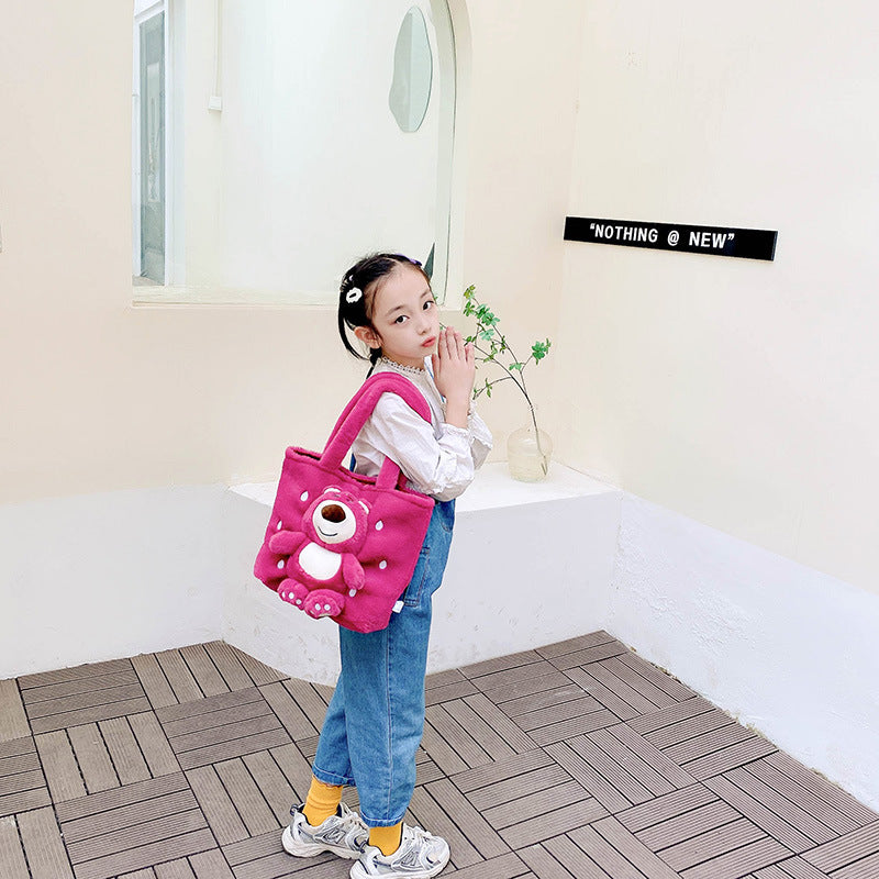 Large Capacity Plush Cute Sweet Cartoon Handbags