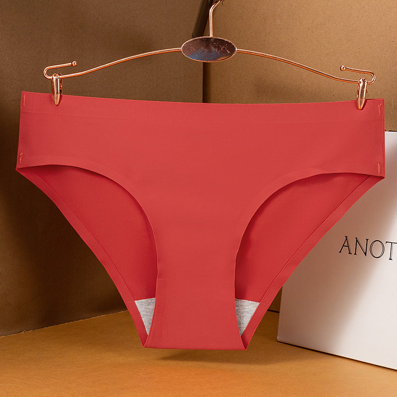 Women's One-piece Ice Silk Underwear For Low Waist Pure Panties