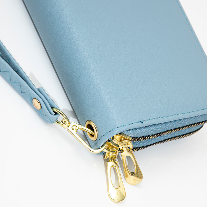Women's Trendy Swan Double Zipper Large Capacity Wrist Ladies Wallet