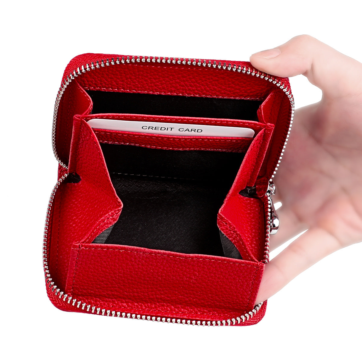 Women's & Men's & Swiping Leather Layer Cattlehide Card Holder