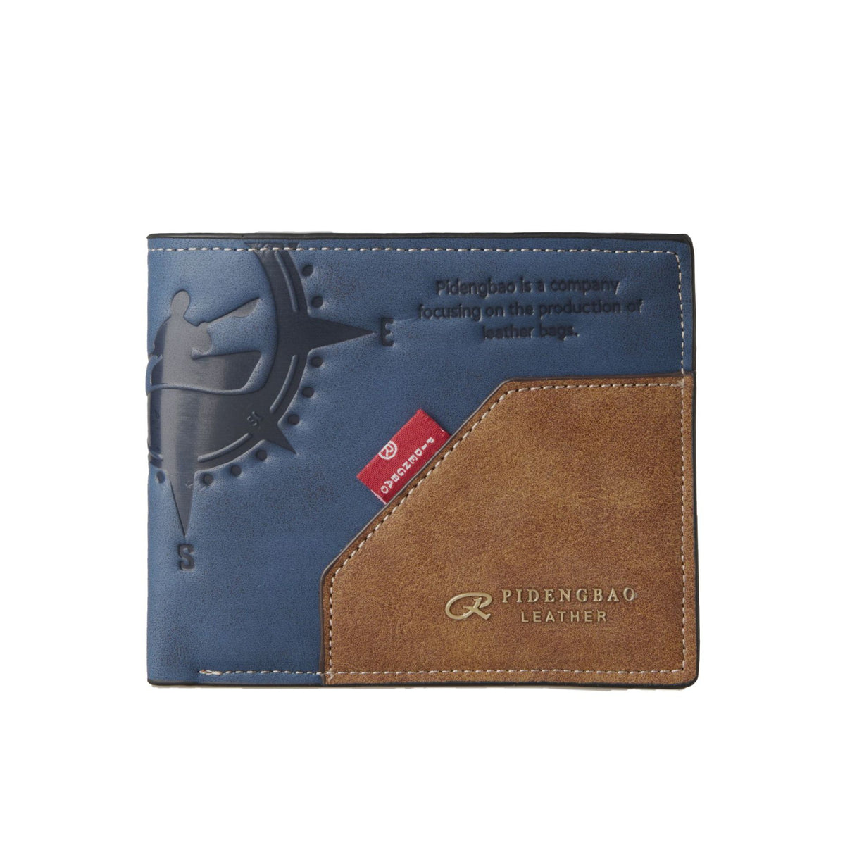 Men's Green Fashion Large Capacity Embossed Contrast Men's Wallet