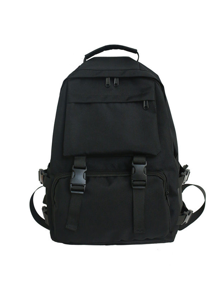 Women's & Men's & Large Capacity Black Lightweight Korean Backpacks