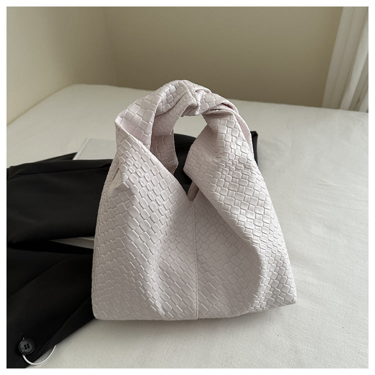 Retro Large Capacity Spring Simple Pure Color Trendy Woven Bags