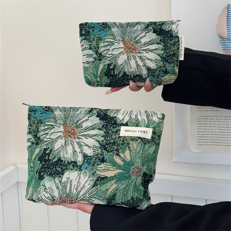 Oil Painting Style Flower Simple Portable Mobile Walking Clutch Good-looking Bags