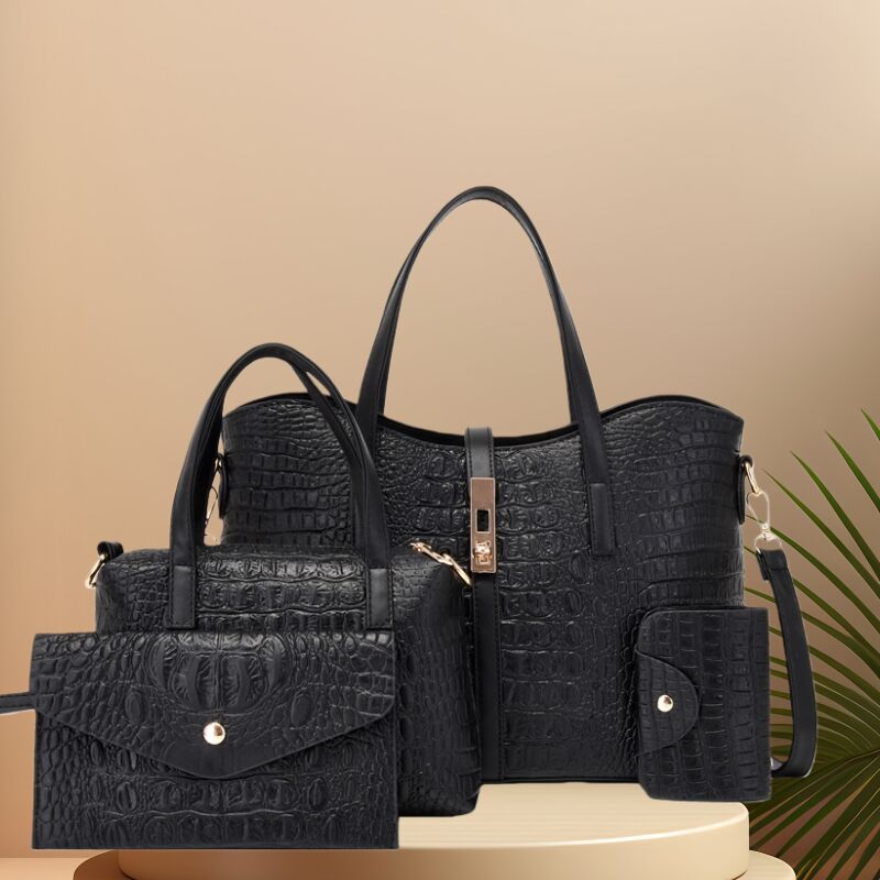 Mother Crocodile Pattern Fashion Large Capacity Handbags