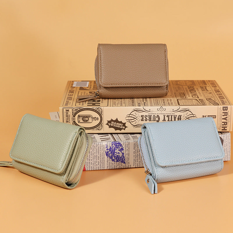 Women's Leather Tactile Feel Mini Short Large Ladies Wallets