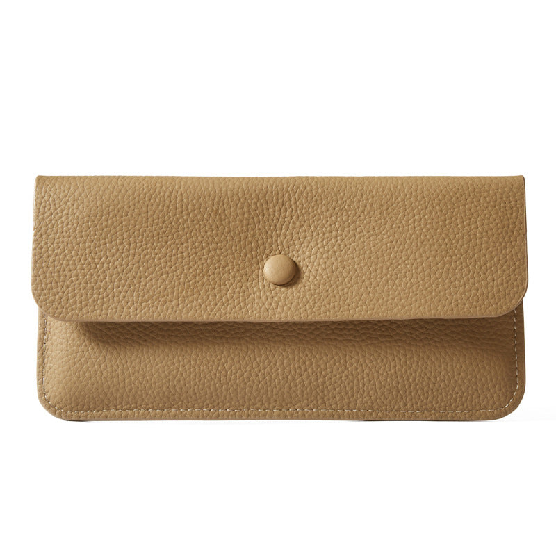 Women's Envelope Yellow Long Cowhide Clutch Leather Bags