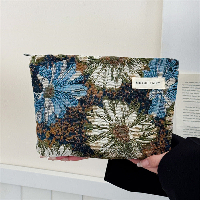 Oil Painting Style Flower Simple Portable Mobile Walking Clutch Good-looking Bags