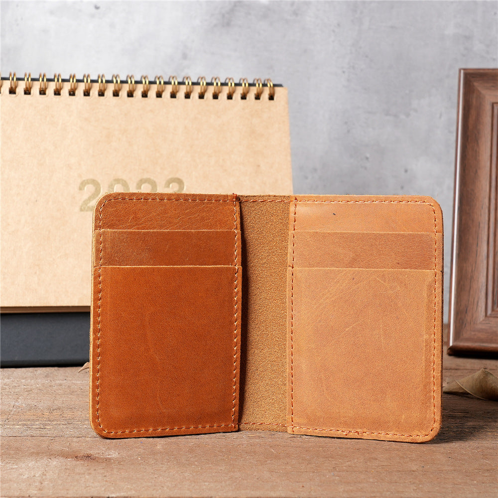 Men's Leather Crazy Horse Driving License Vintage Card Holder