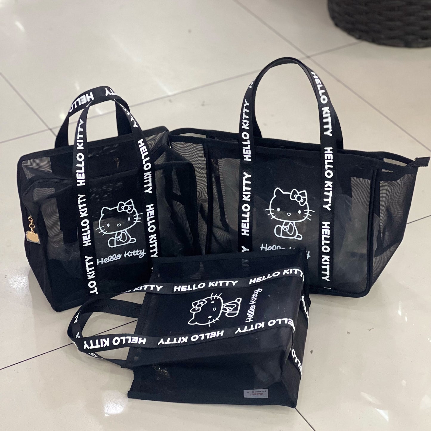 Image Mesh Transparent Cutout Wash Portable Handbags