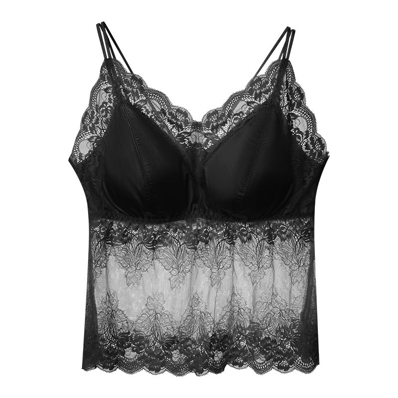 Beauty Back Lace Strap Underwear Hollow Chest Tanks Camis