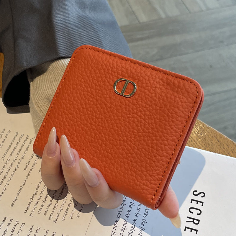 Women's First Layer Soft Cowhide Short Leather Simple Multifunctional Ladies Wallet