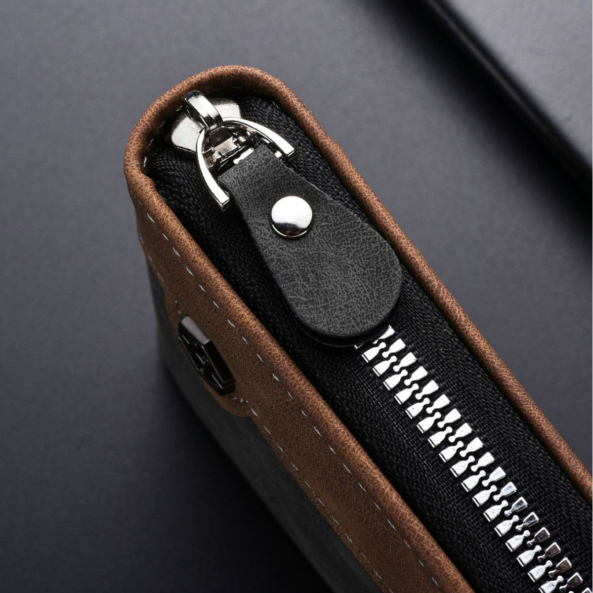 Men's Autumn Short Vintage Zipper Stitching Horizontal Men's Wallet