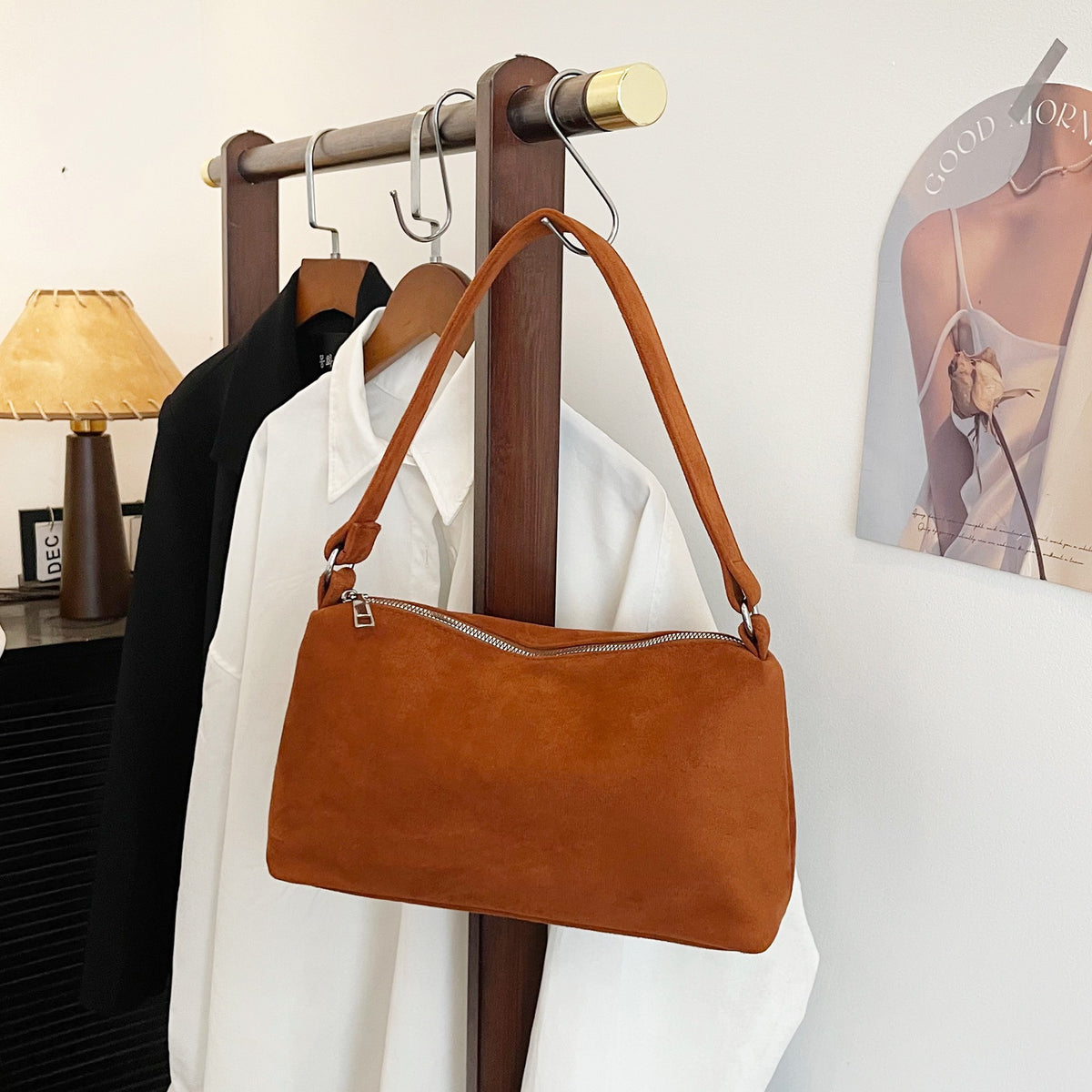 Women's Trendy Large Capacity Frosted Simple Daily Women's Shoulder Bag