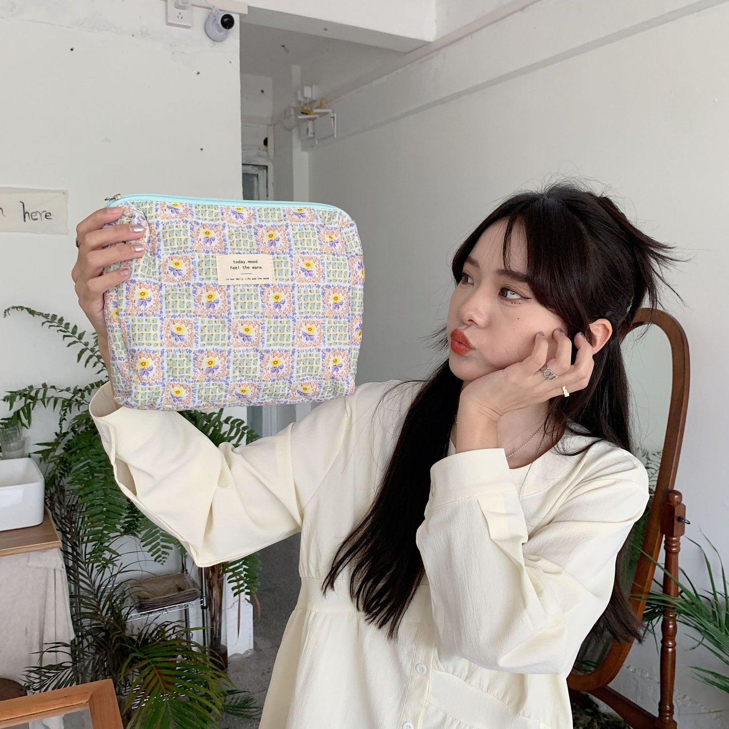 Fresh Floral Makeup Female Multifunction Storage Cosmetic Bags