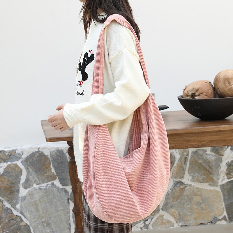 Leisure Large Capacity Dumpling Artistic Canvas Crossbody Bags