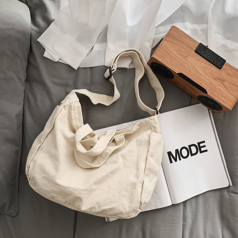 Women's Washed Canvas Large Capacity Totes Idle Style Shoulder Bags