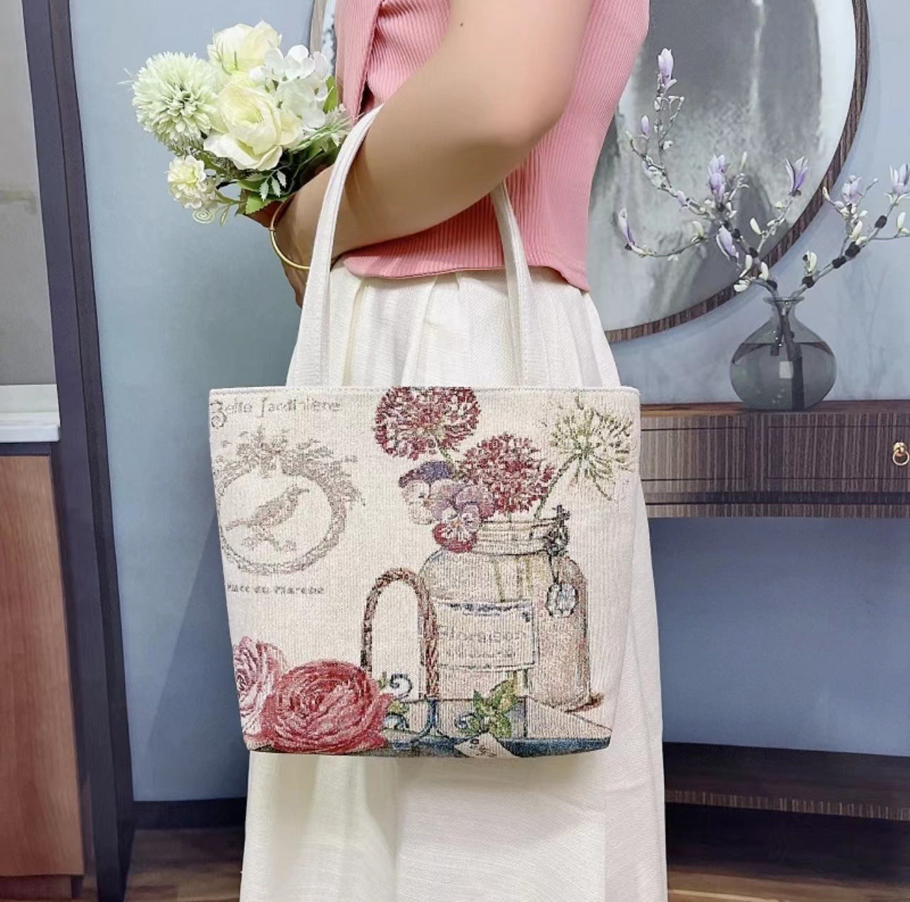 Women's Style Medium Canvas Large Double Sided Shoulder Bags