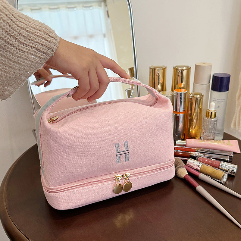 Capacity Portable Storage Double Layer Lunch Makeup Bag