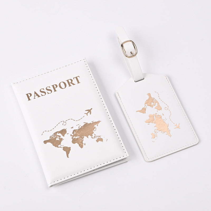Trend Map Bronzing Passport Cover Tag Ticket Luggage