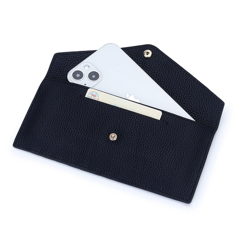 Women's First Layer Cowhide Long Leather Large Ladies Wallet