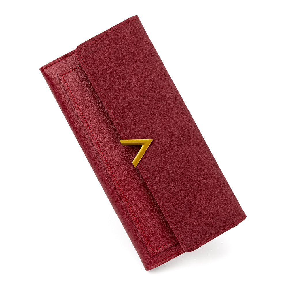 Women's Korean Long Clutch Solid Color Simple Zipper Multiple Ladies Wallet