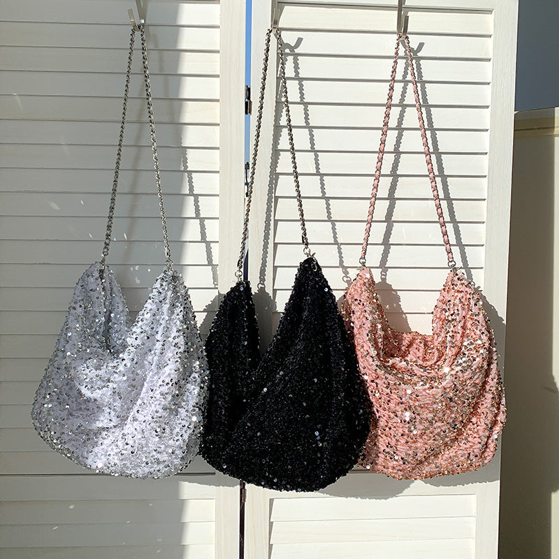 Women's Sequined Minority Personality Chain Large Capacity Women's Messenger Bag
