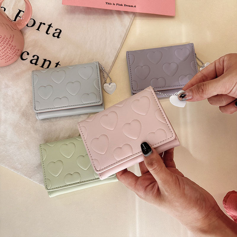 Korean Style Cute Refreshing Trifold Niche Ladies Wallets