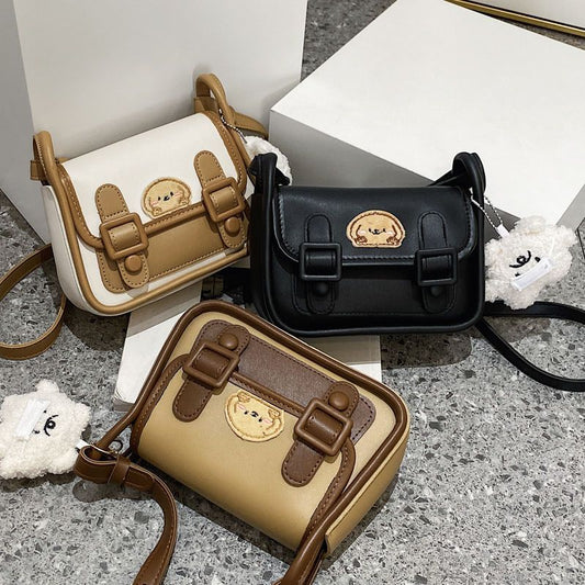 Contrast Color Minimalist Stylish Textured Retro Shoulder Bags