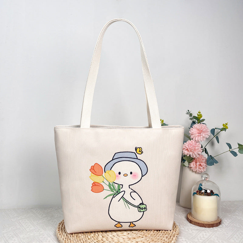 Canvas Fabric Duplex Printing Versatile Large Capacity Month Sales Thousand Bags
