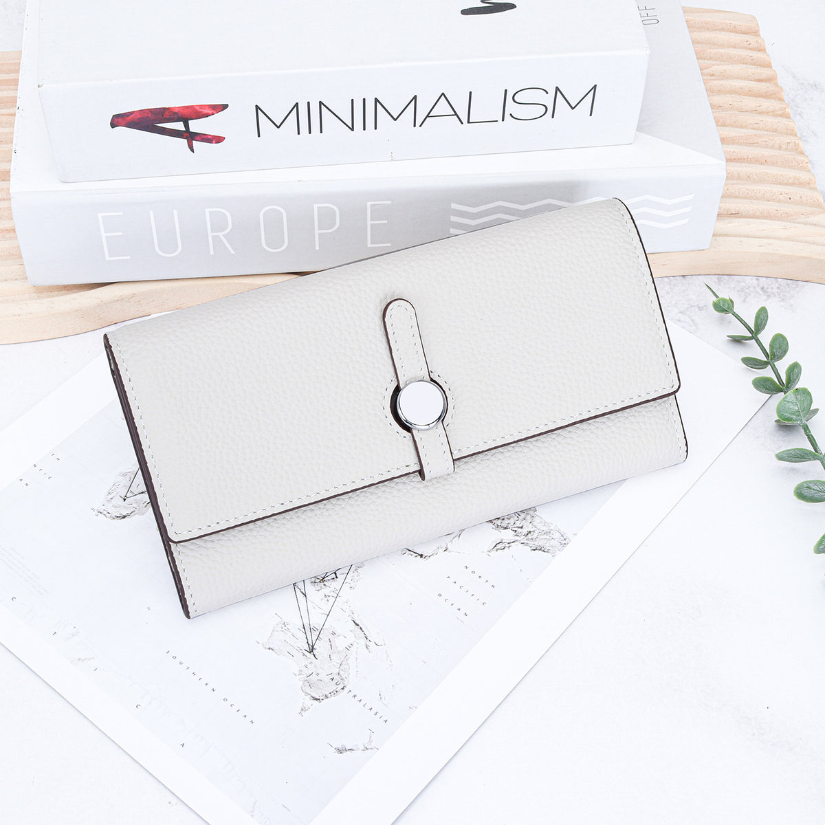 Women's Fashion Long Genuine Leather Design Clutch Large Ladies Wallet