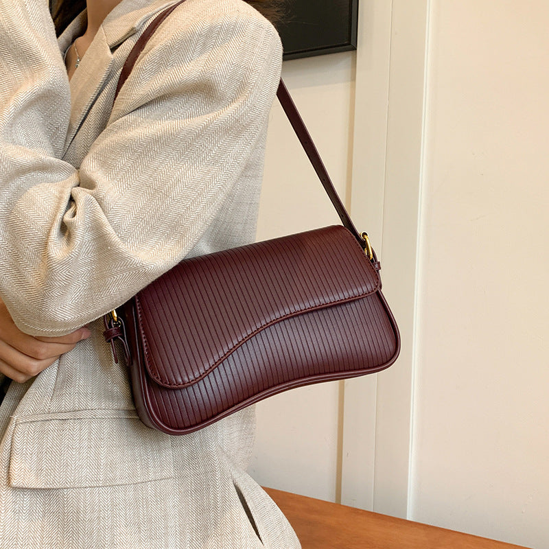 Women's Trendy Simple Personalized Solid Color Winter High Texture Shoulder Bags